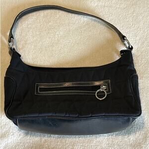 Franco Sarto Purse Black Quilted Handbag Smartlyte Zip Pockets READ